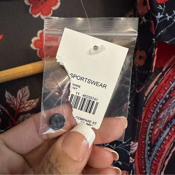 Boho Paisley Floral Bell Sleeve Sheer Blouse Sz M Retro Vintage Chic Fairytale - Picture 9 of 15